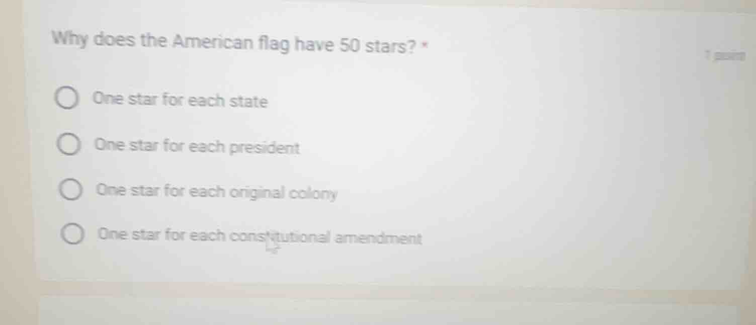 why does the american flag have 50 stars? *one star for each stateone s…