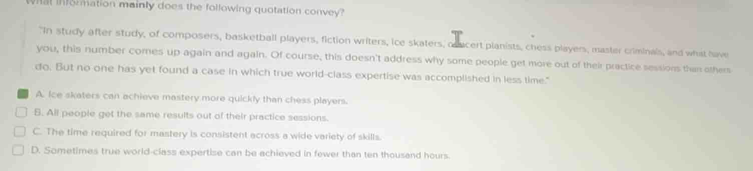 what information mainly does the following quotation convey? \in study …