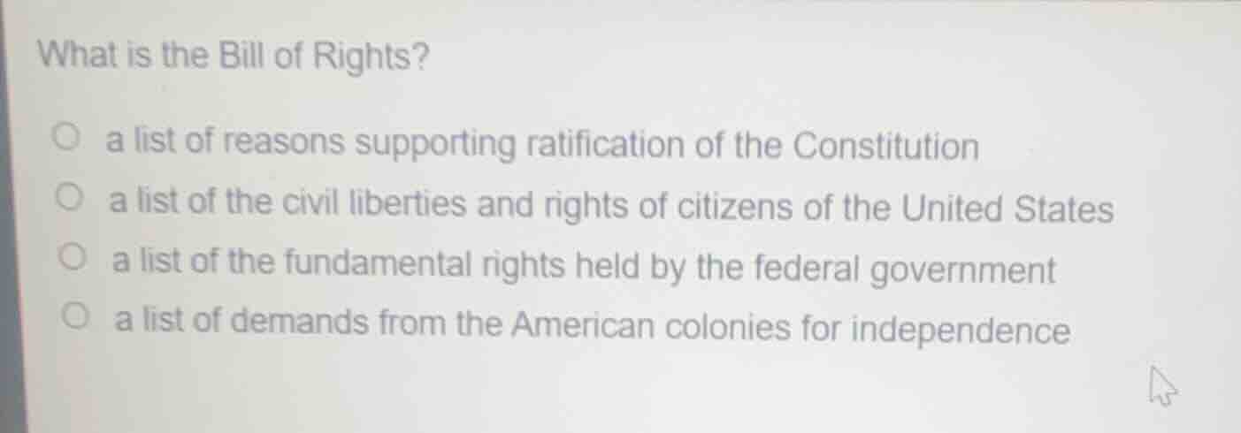 what is the bill of rights? a list of reasons supporting ratification o…