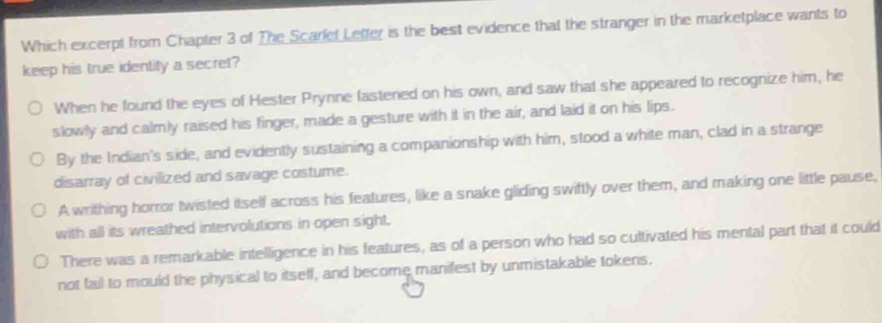 which excerpt from chapter 3 of the scarlet letter is the best evidence…