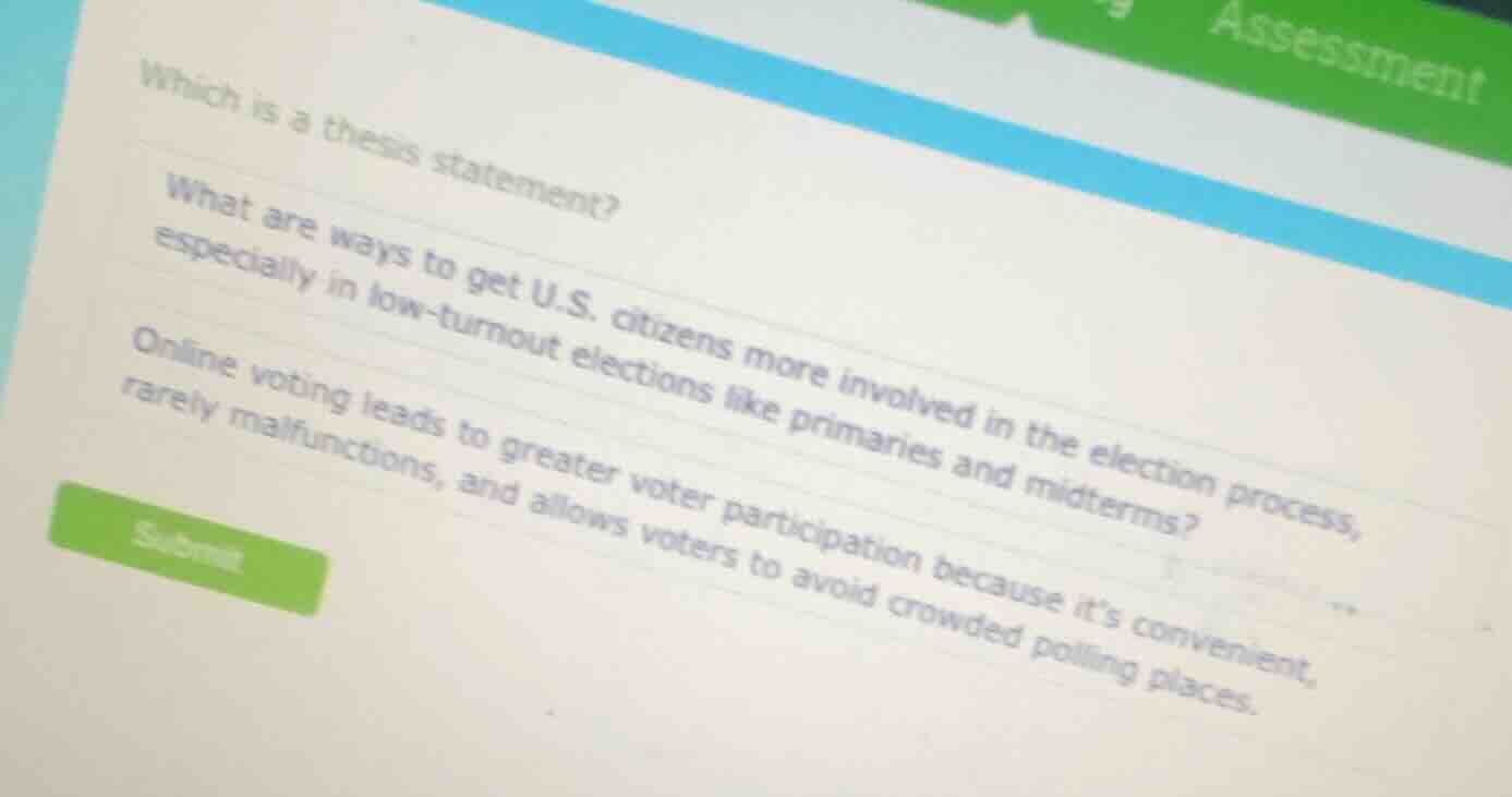 which is a thesis statement? what are ways to get u.s. citizens more in…