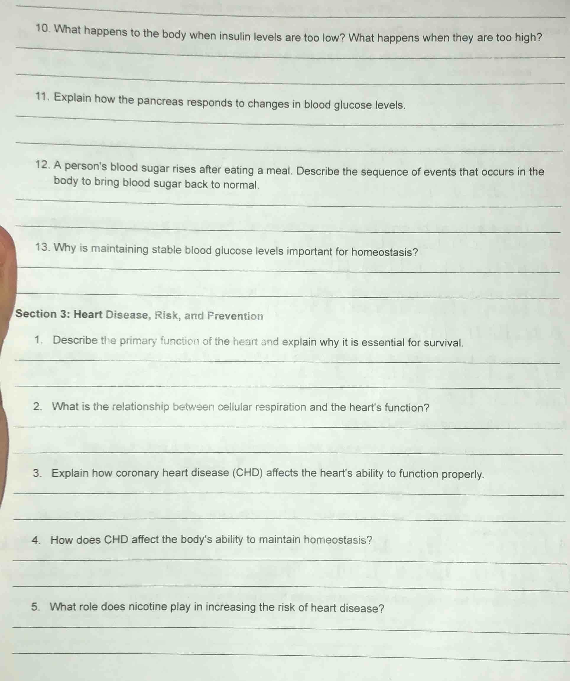 10. what happens to the body when insulin levels are too low? what happ…