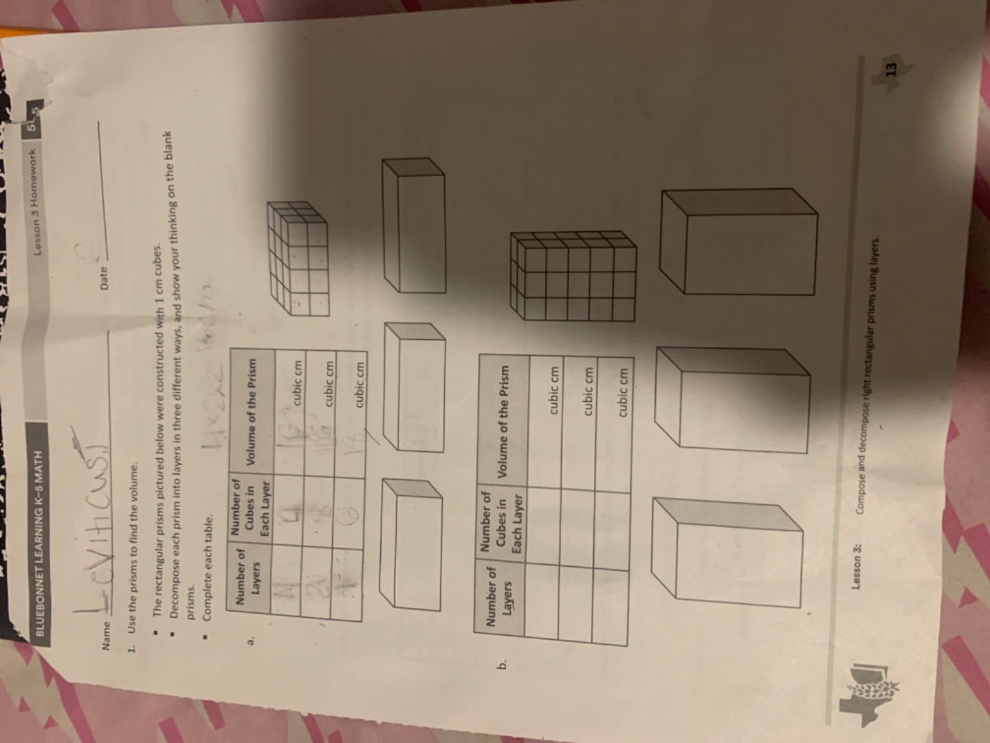 bluebonnet learning k-5 math lesson 3 homework 5.5 name date 1. use the…