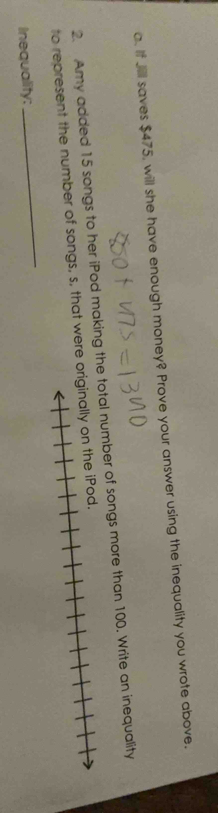 a. if jill saves $475, will she have enough money? prove your answer us…