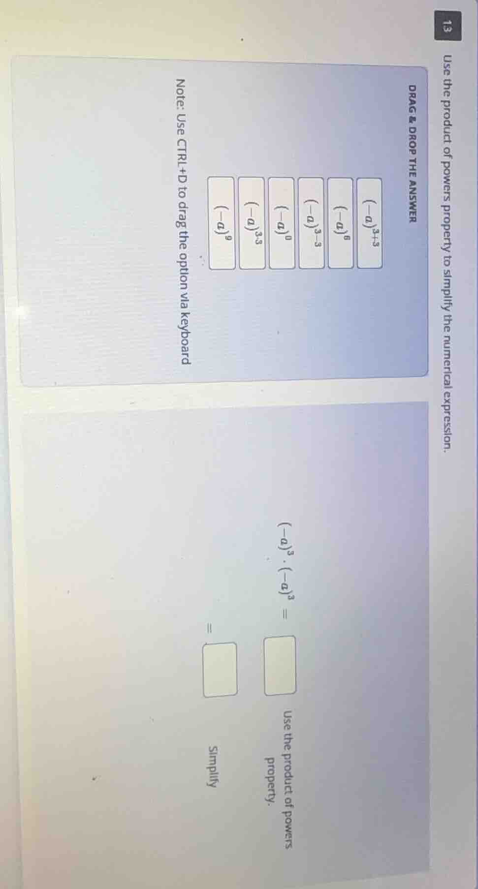 13 use the product of powers property to simplify the numerical express…