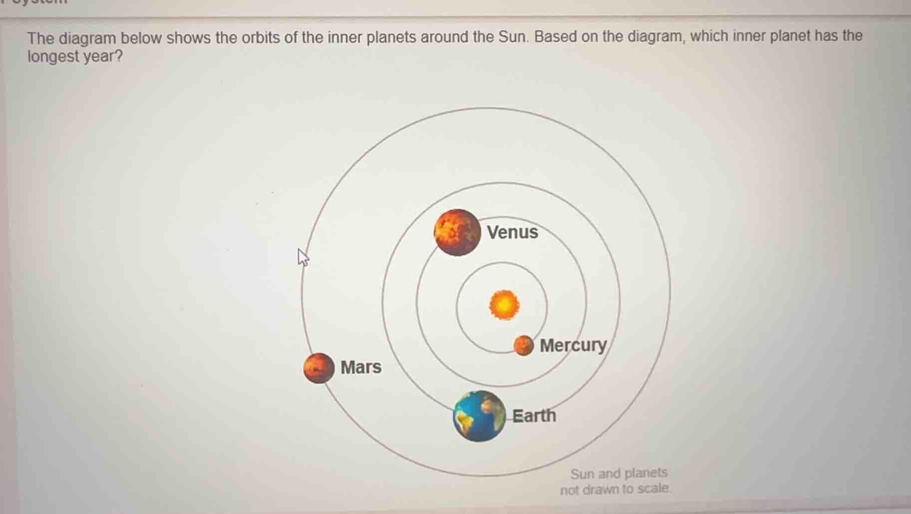 the diagram below shows the orbits of the inner planets around the sun.…