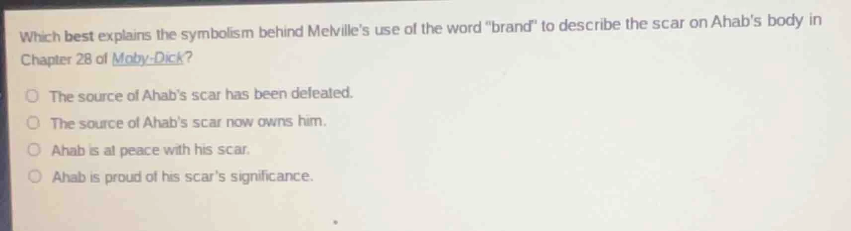 which best explains the symbolism behind melvilles use of the word \bra…