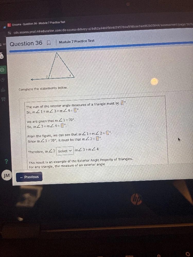 question 36 | module 7 practice test complete the statements below. the…