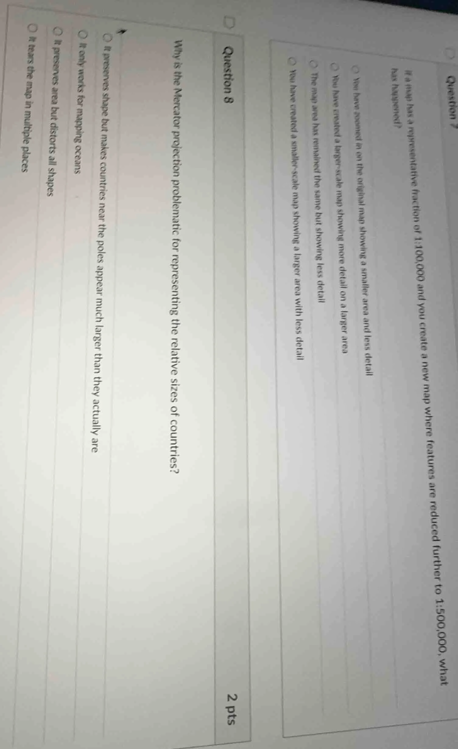question 7 if a map has a representative fraction of 1:100,000 and you …