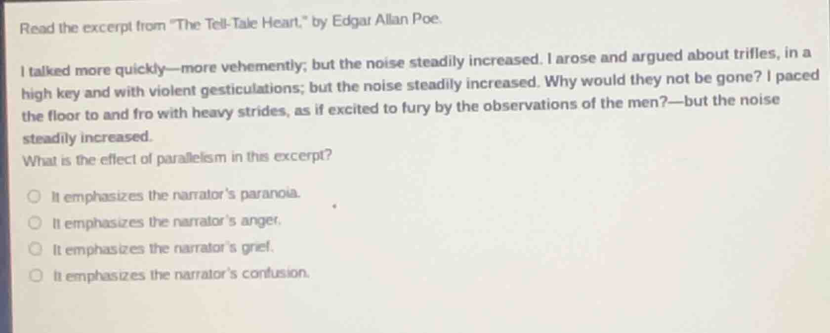 read the excerpt from \the tell-tale heart,\ by edgar allan poe. i talk…