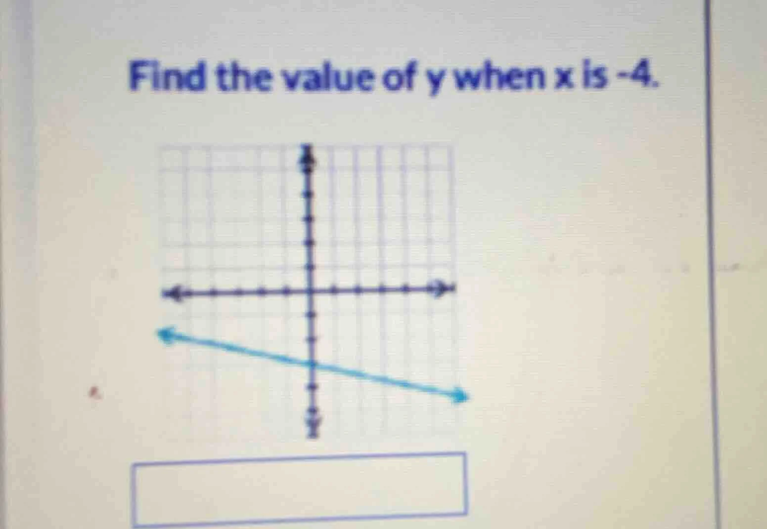 find the value of y when x is -4.