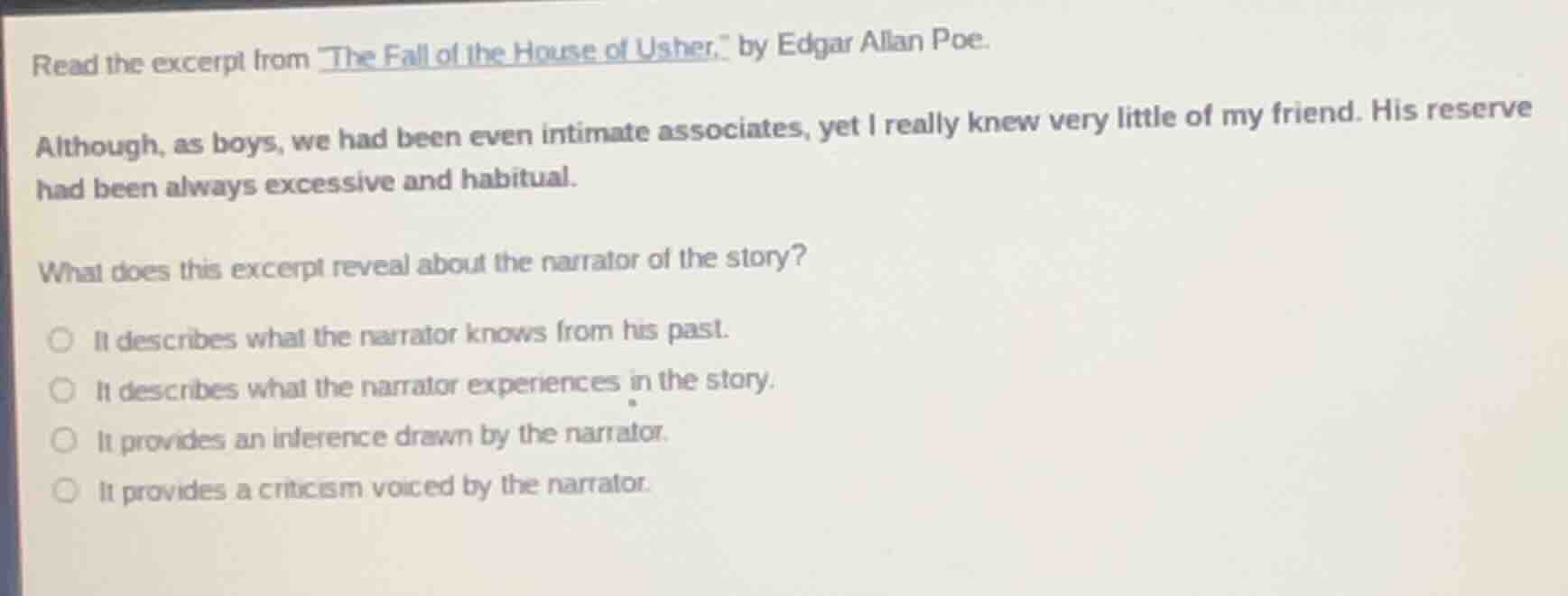 read the excerpt from \the fall of the house of usher,\ by edgar allan …