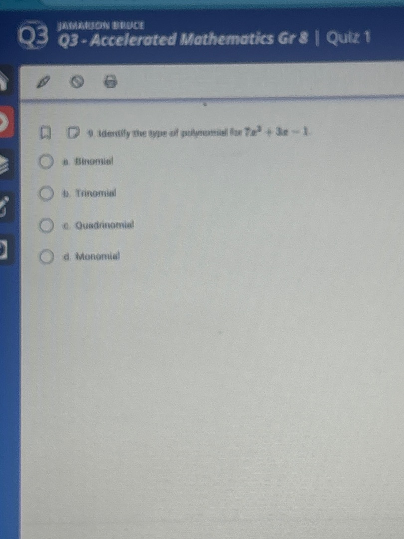 jamarion bruce q3 q3 - accelerated mathematics gr 8 | quiz 1 9. identif…