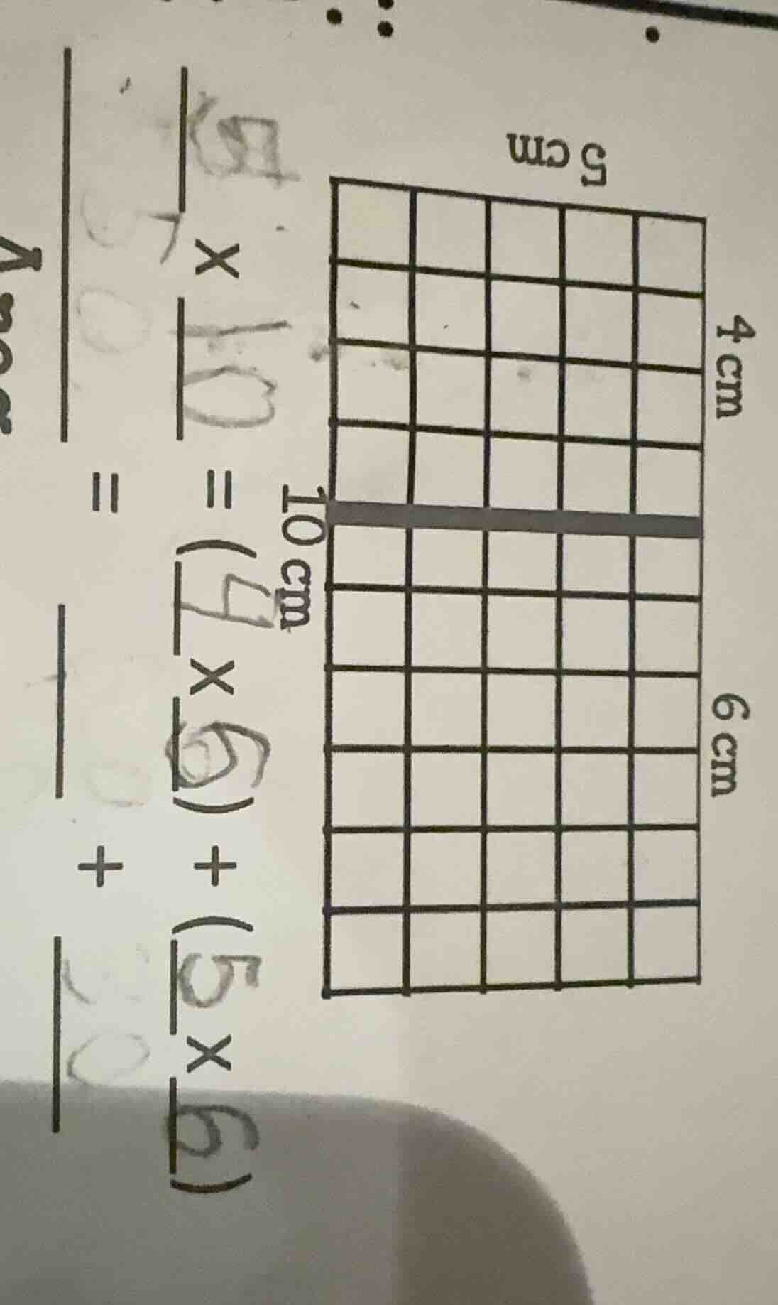 5 cm 4 cm 10 cm 6 cm $\\frac{10}{\\quad} = (\\frac{4 \\times 6}{\\quad}…