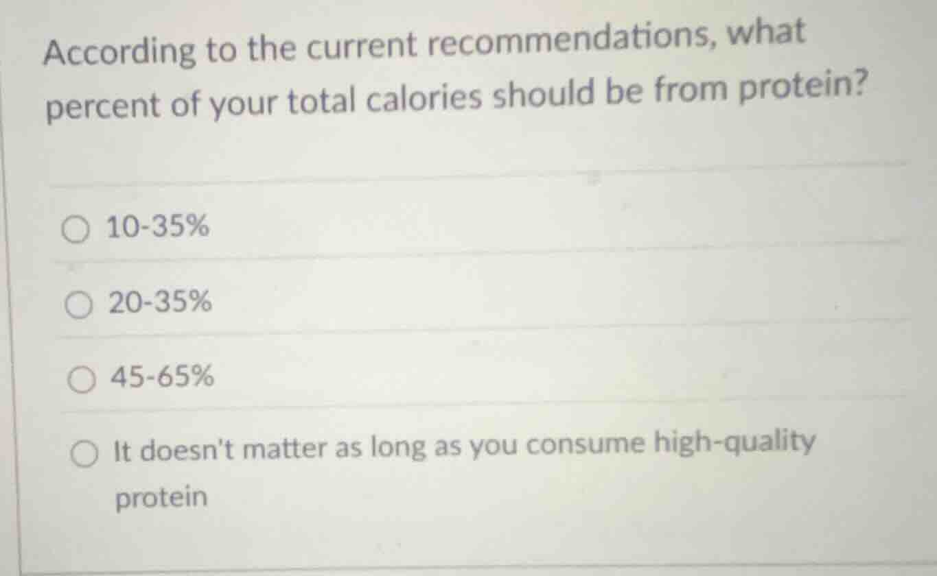 according to the current recommendations, what percent of your total ca…