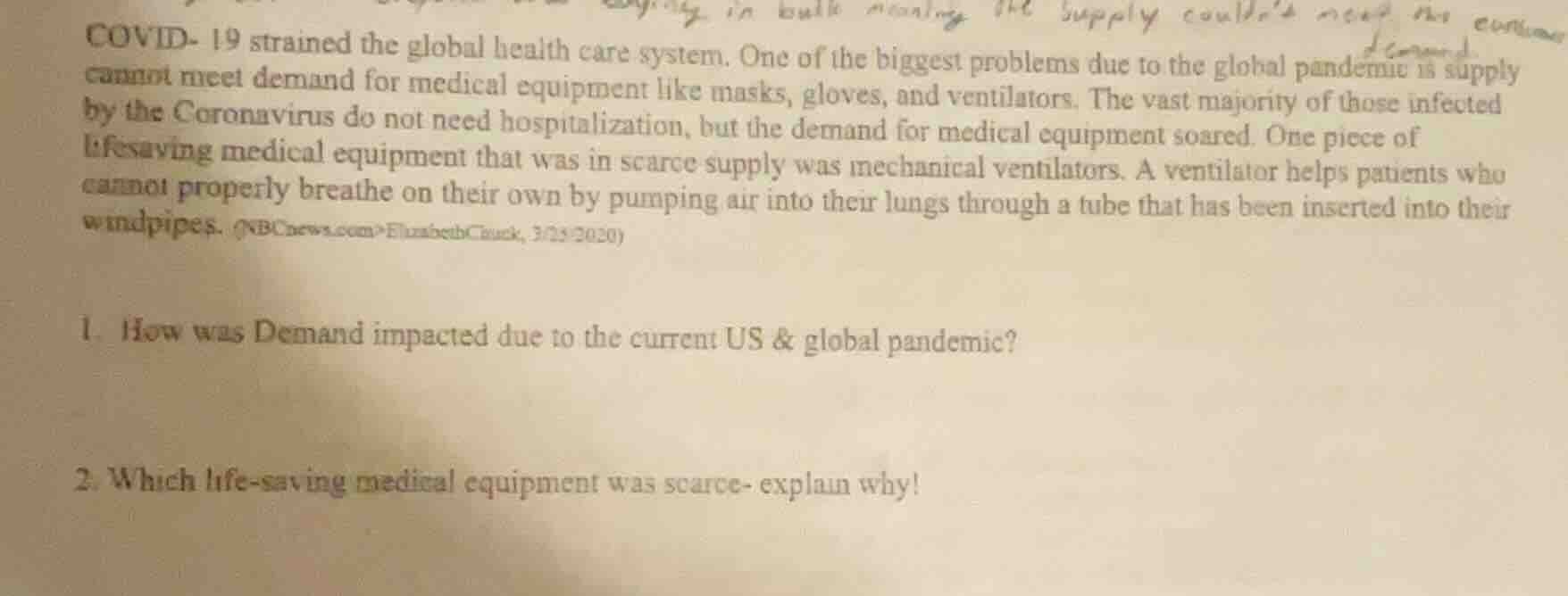 covid- 19 strained the global health care system. one of the biggest pr…