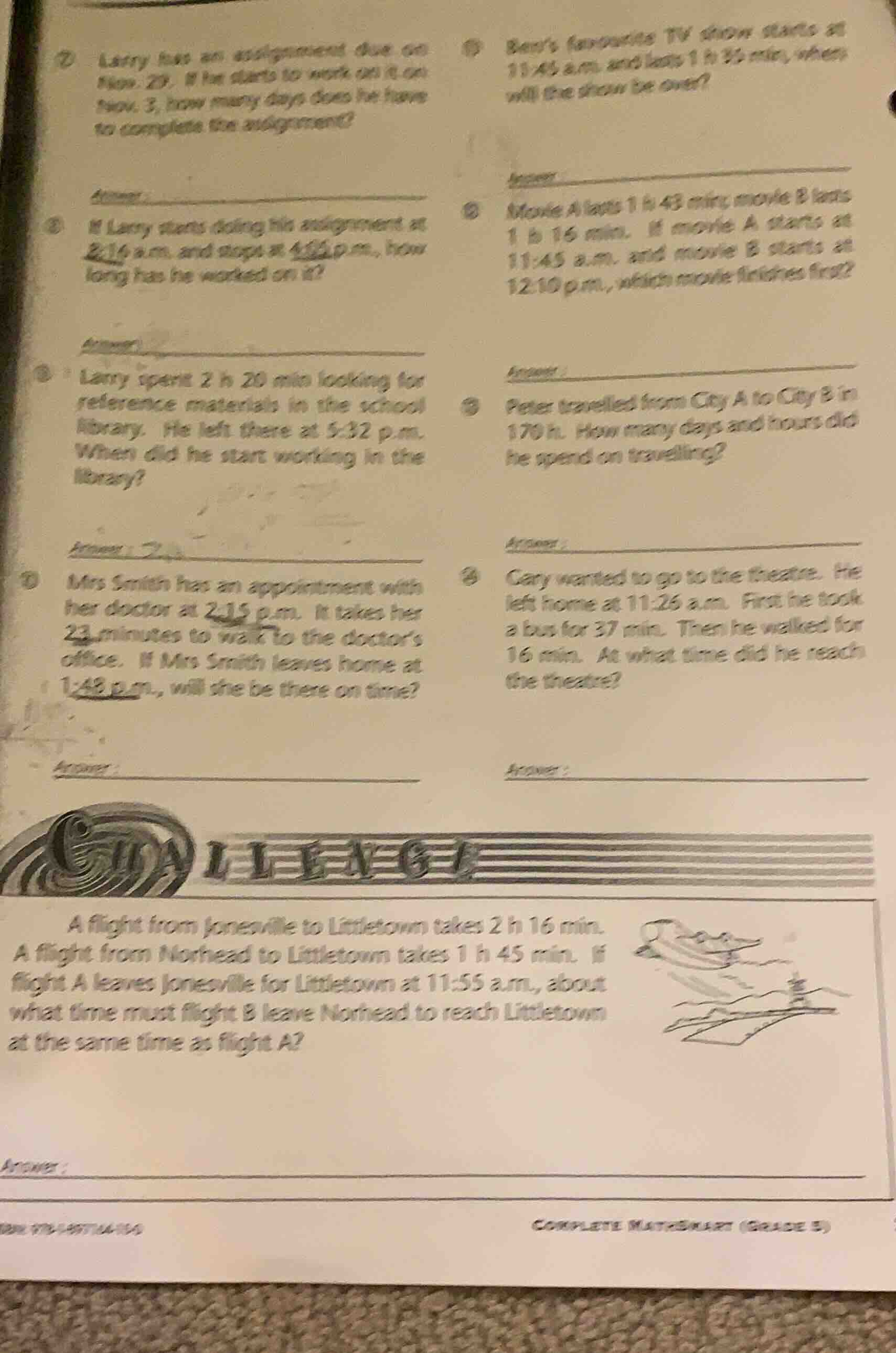 ⑦ larry has an assignment due on nov. 29. if he starts to work on it on…