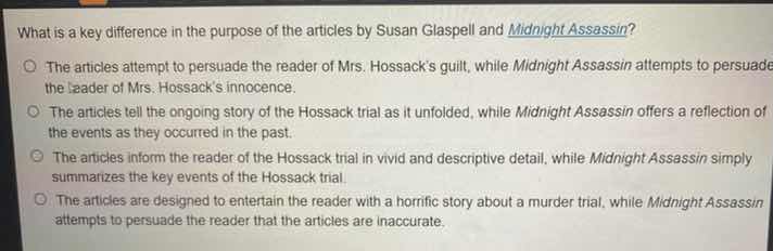 what is a key difference in the purpose of the articles by susan glaspe…
