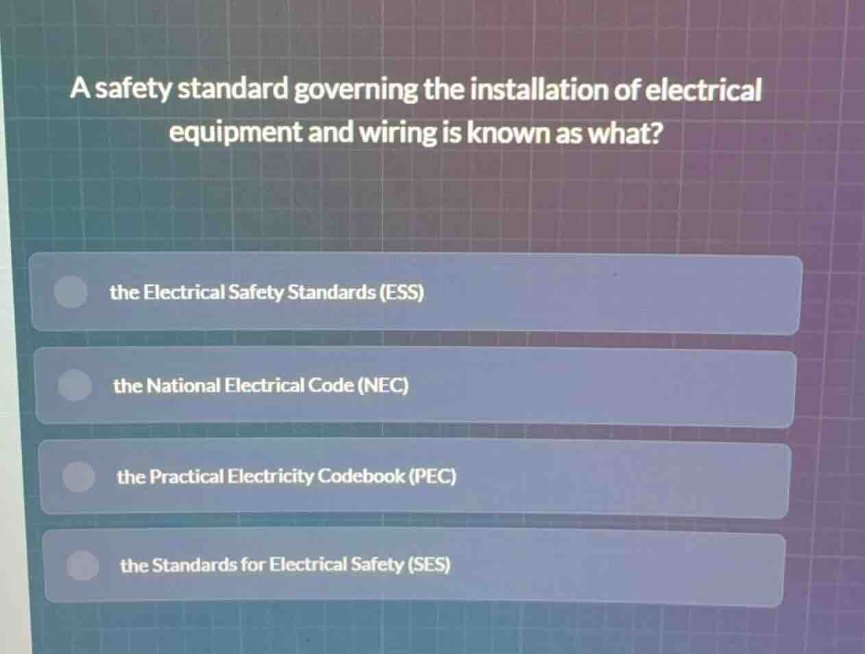 a safety standard governing the installation of electrical equipment an…