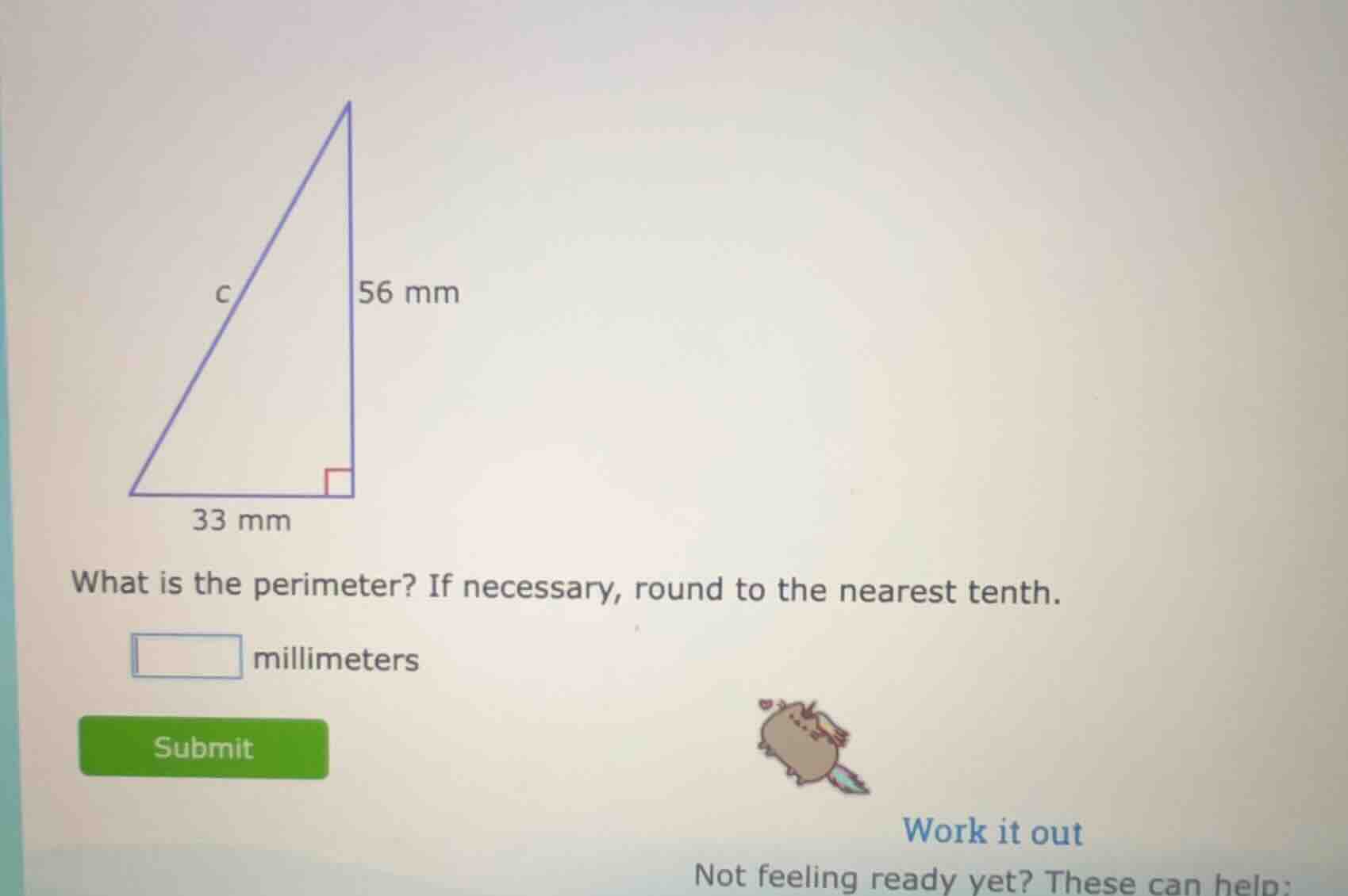 what is the perimeter? if necessary, round to the nearest tenth._____ m…