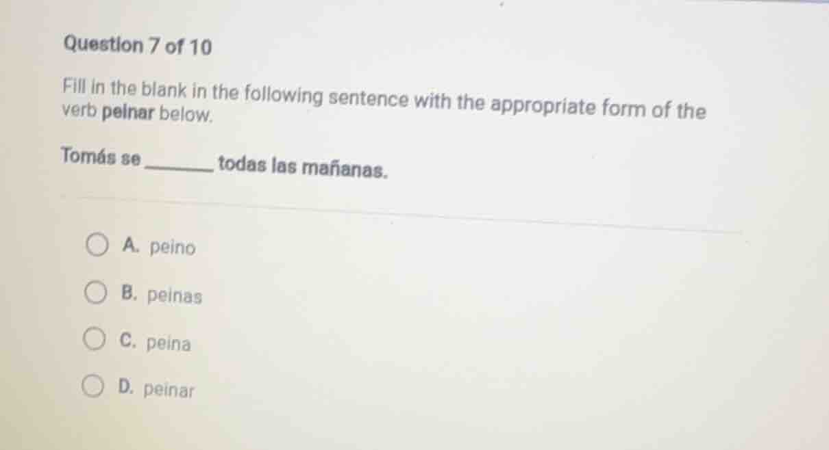question 7 of 10 fill in the blank in the following sentence with the a…