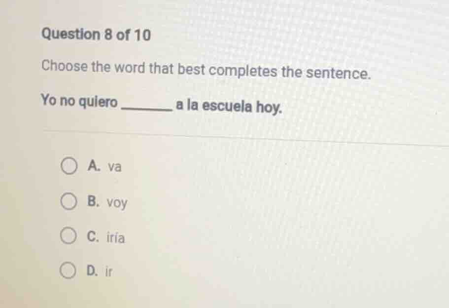 question 8 of 10 choose the word that best completes the sentence. yo n…