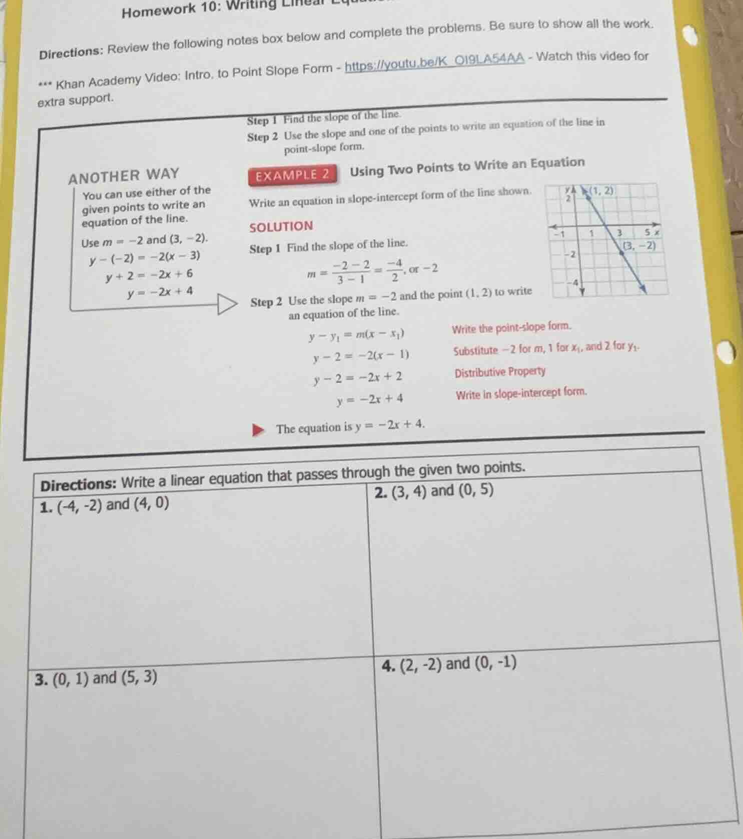 homework 10: writing linear equationsdirections: review the following n…