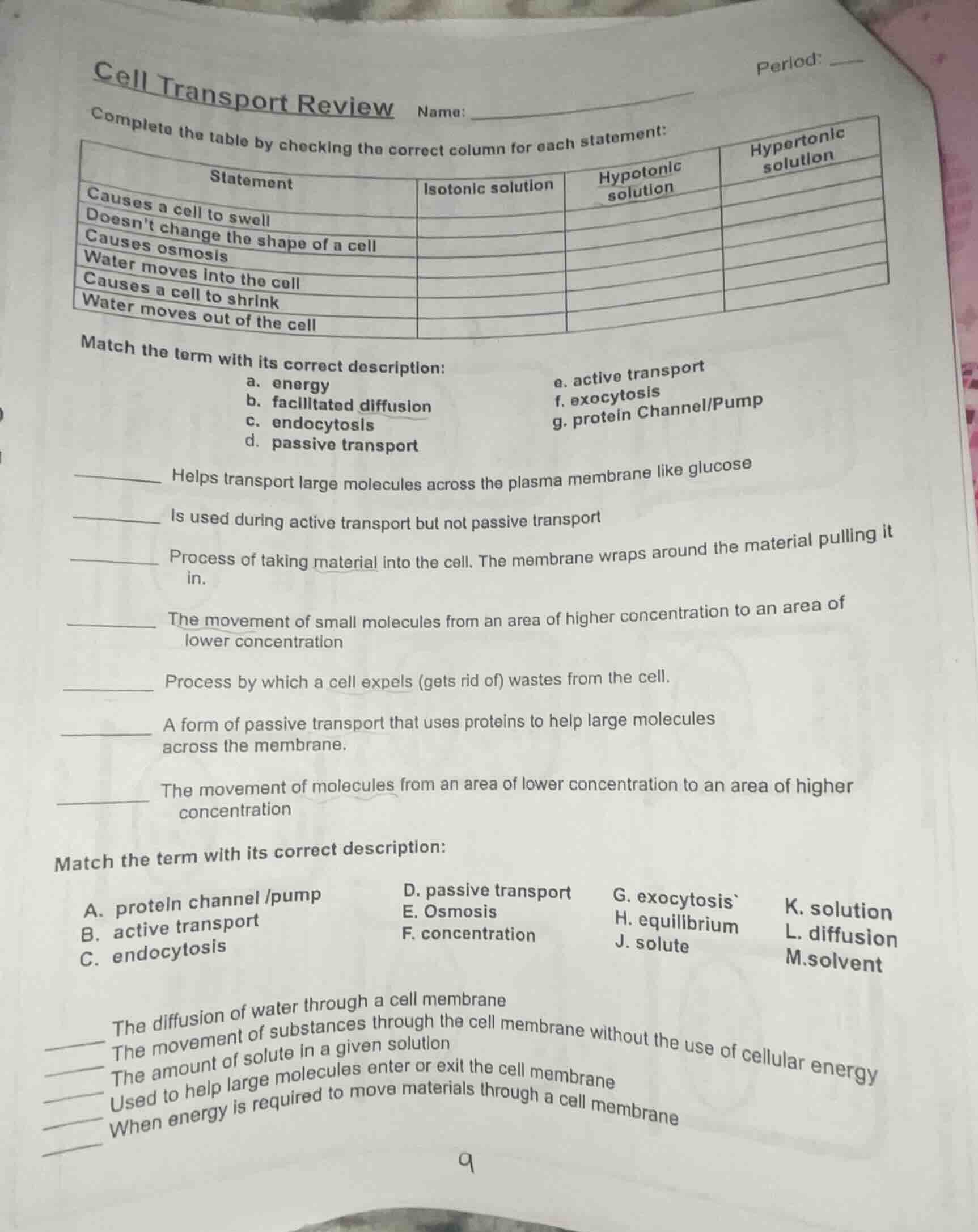 cell transport reviewname: _________________________ period: ___complet…