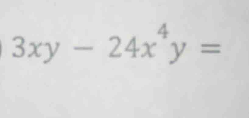 $3xy - 24x^{4}y =$