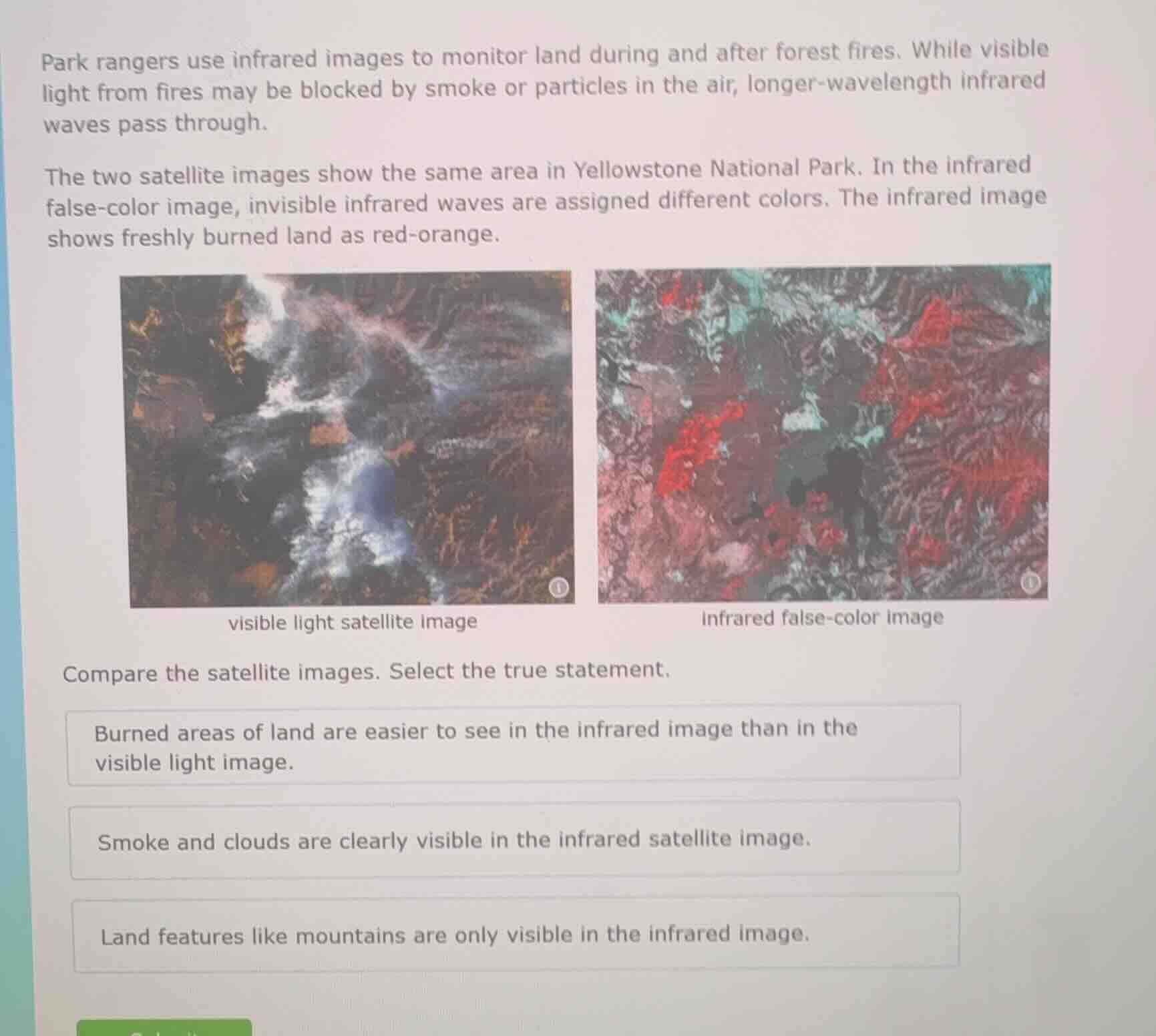 park rangers use infrared images to monitor land during and after fores…