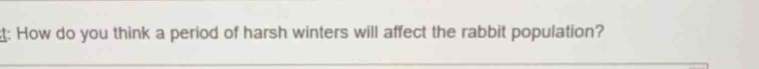 how do you think a period of harsh winters will affect the rabbit popul…