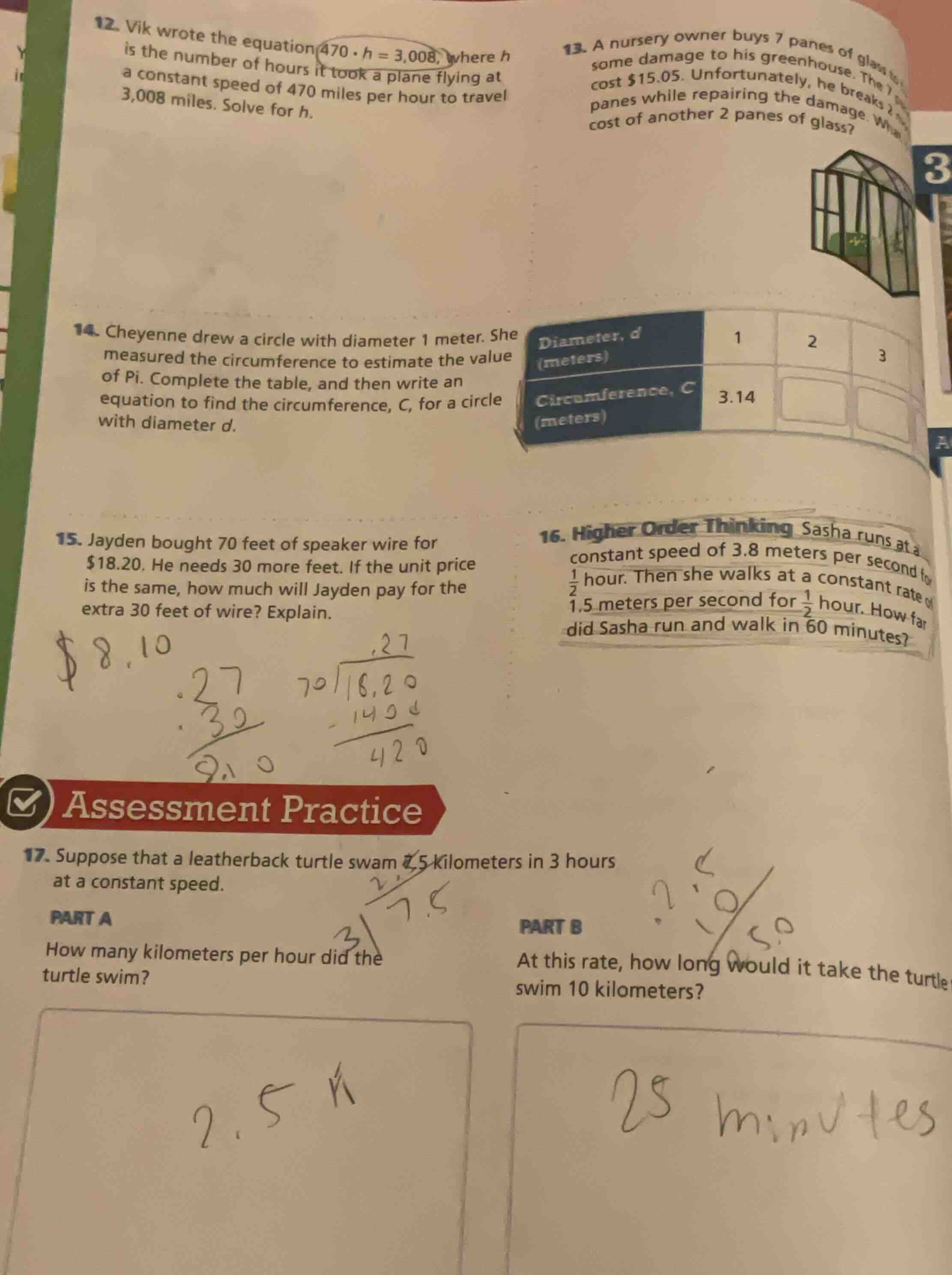 12. vik wrote the equation $470 \\cdot h = 3,008$, where $h$ is the num…