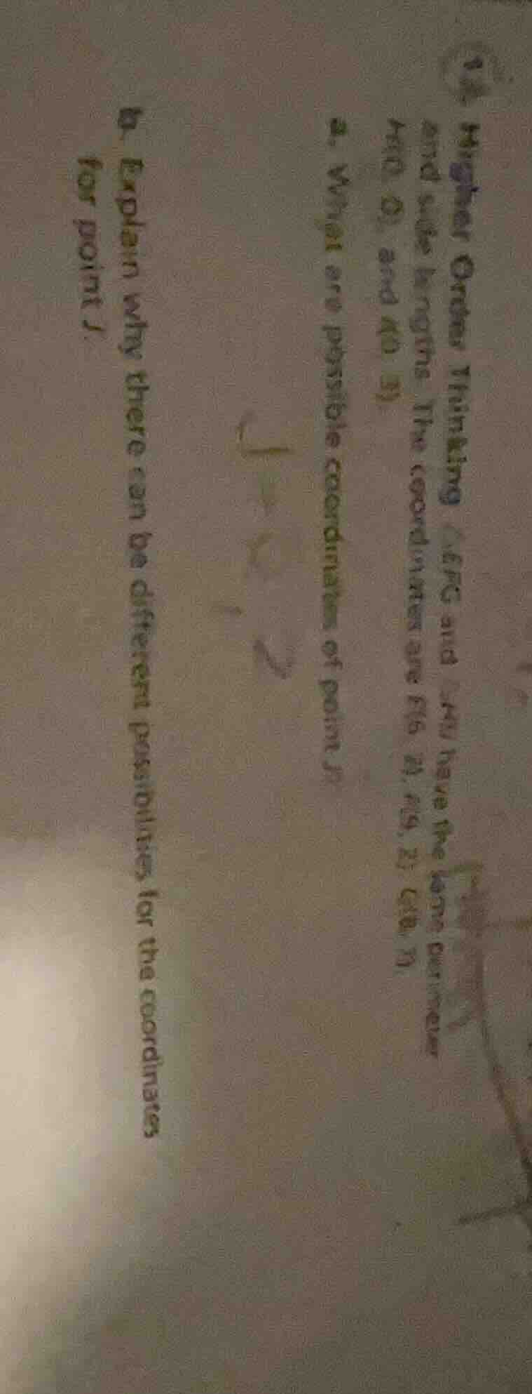 14. higher order thinking δefg and δhij have the same perimeter and sid…