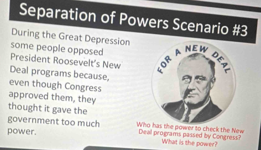 separation of powers scenario #3 during the great depression some peopl…