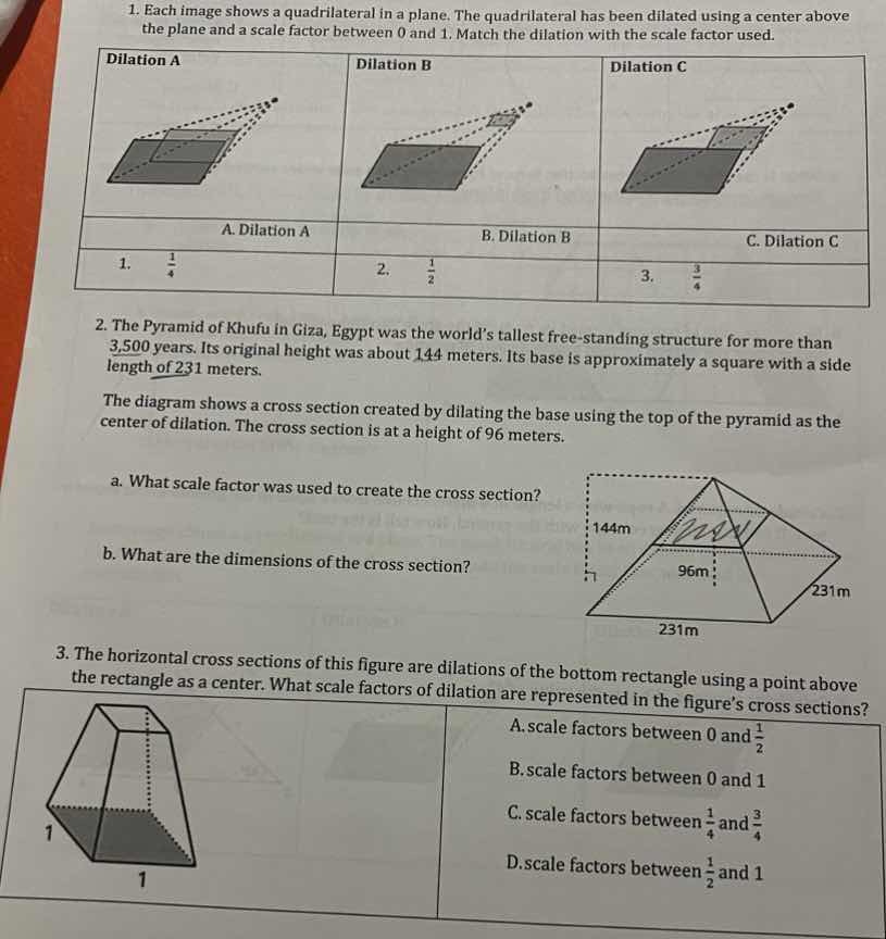 1. each image shows a quadrilateral in a plane. the quadrilateral has b…