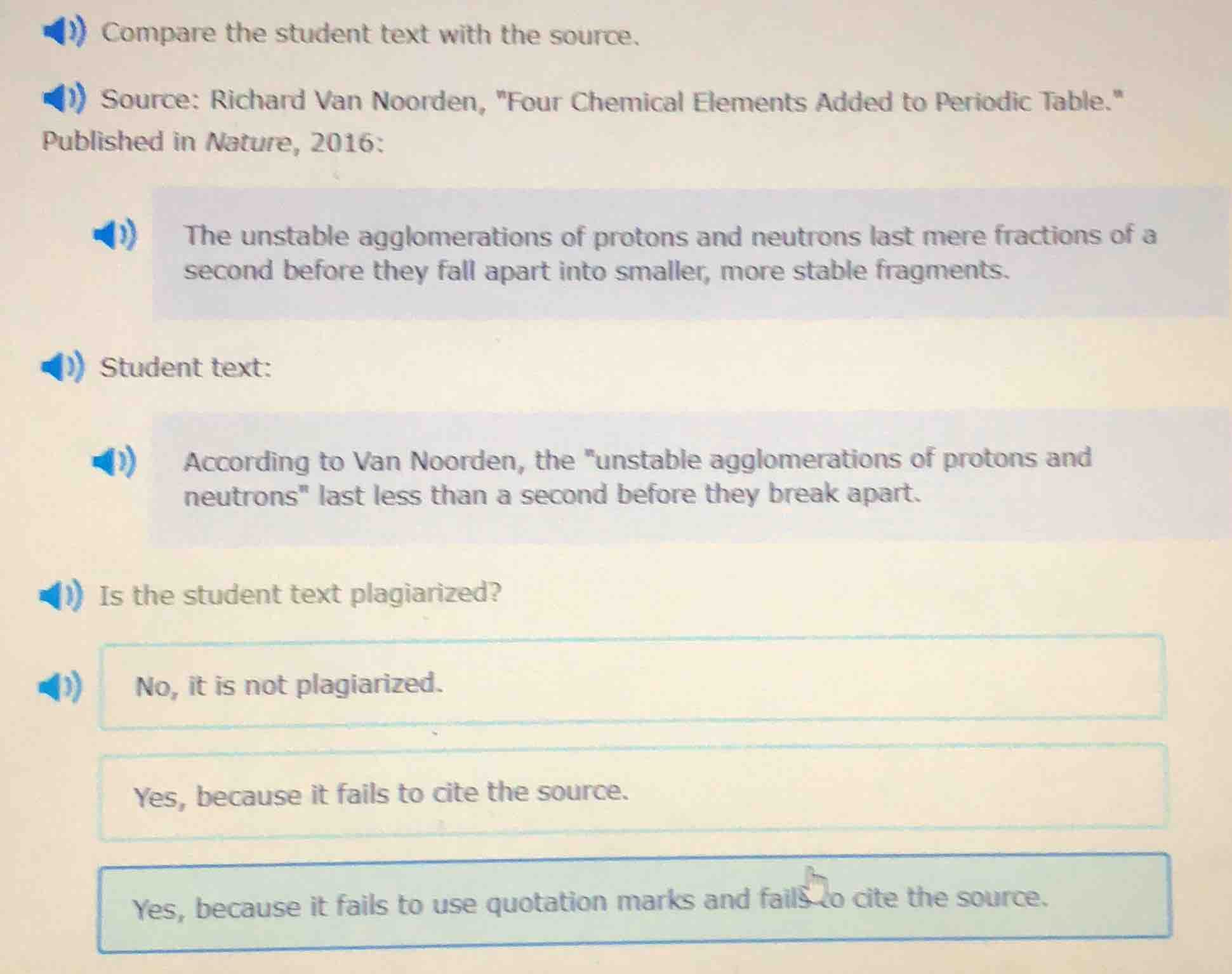 compare the student text with the source. source: richard van noorden, …
