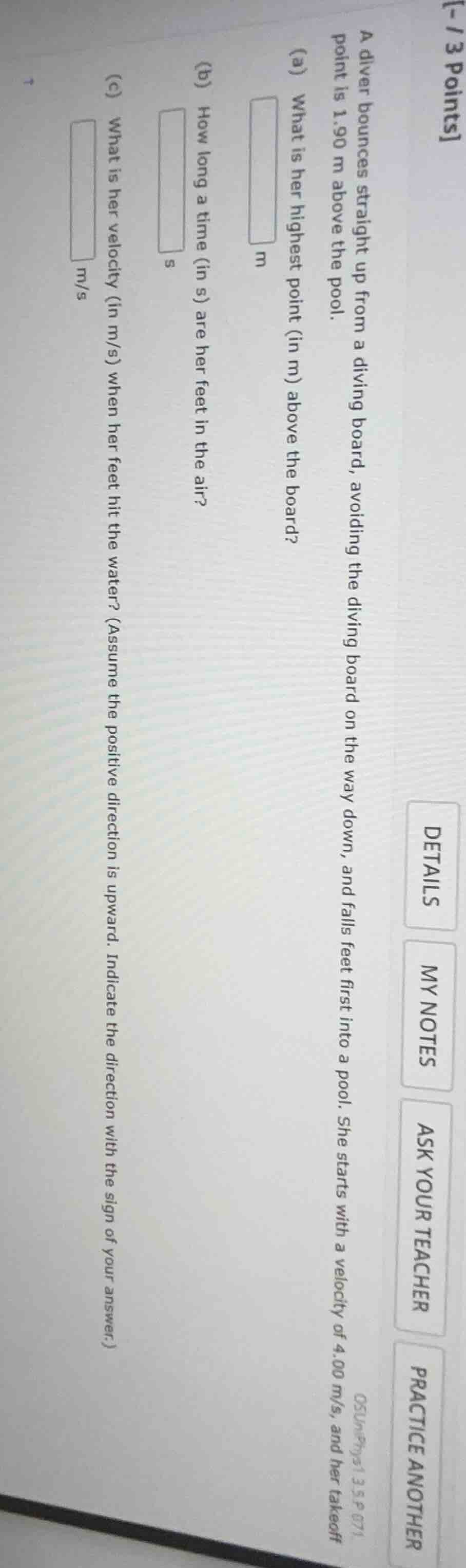 - / 3 points details my notes ask your teacher practice another a diver…