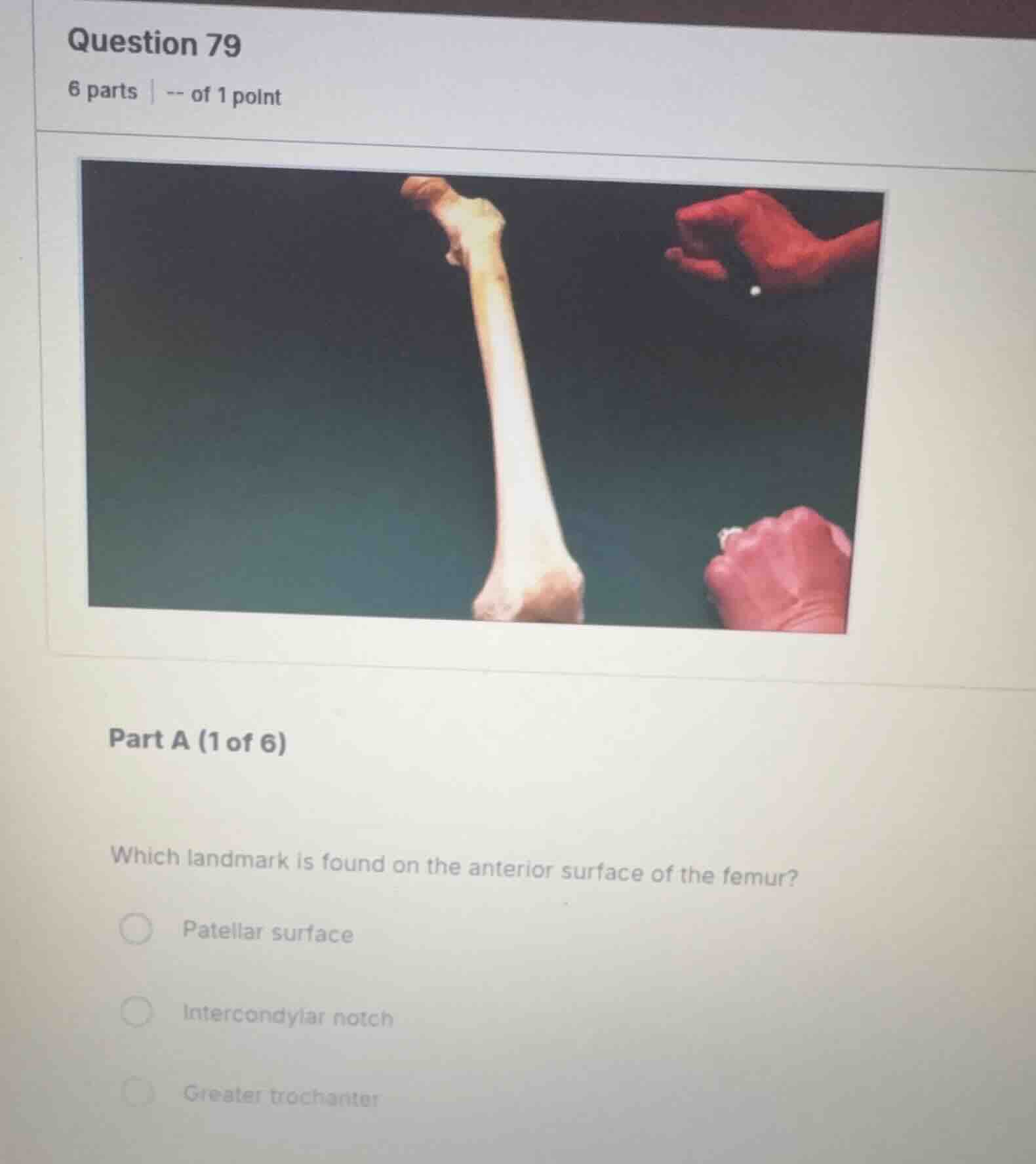 question 79 6 parts | -- of 1 point part a (1 of 6) which landmark is f…