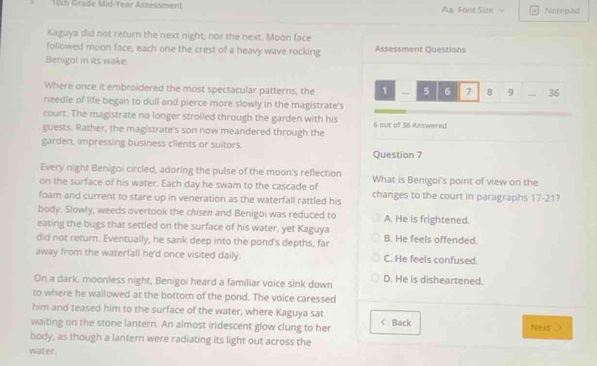 10th grade mid-year assessment kaguya did not return the next night, no…