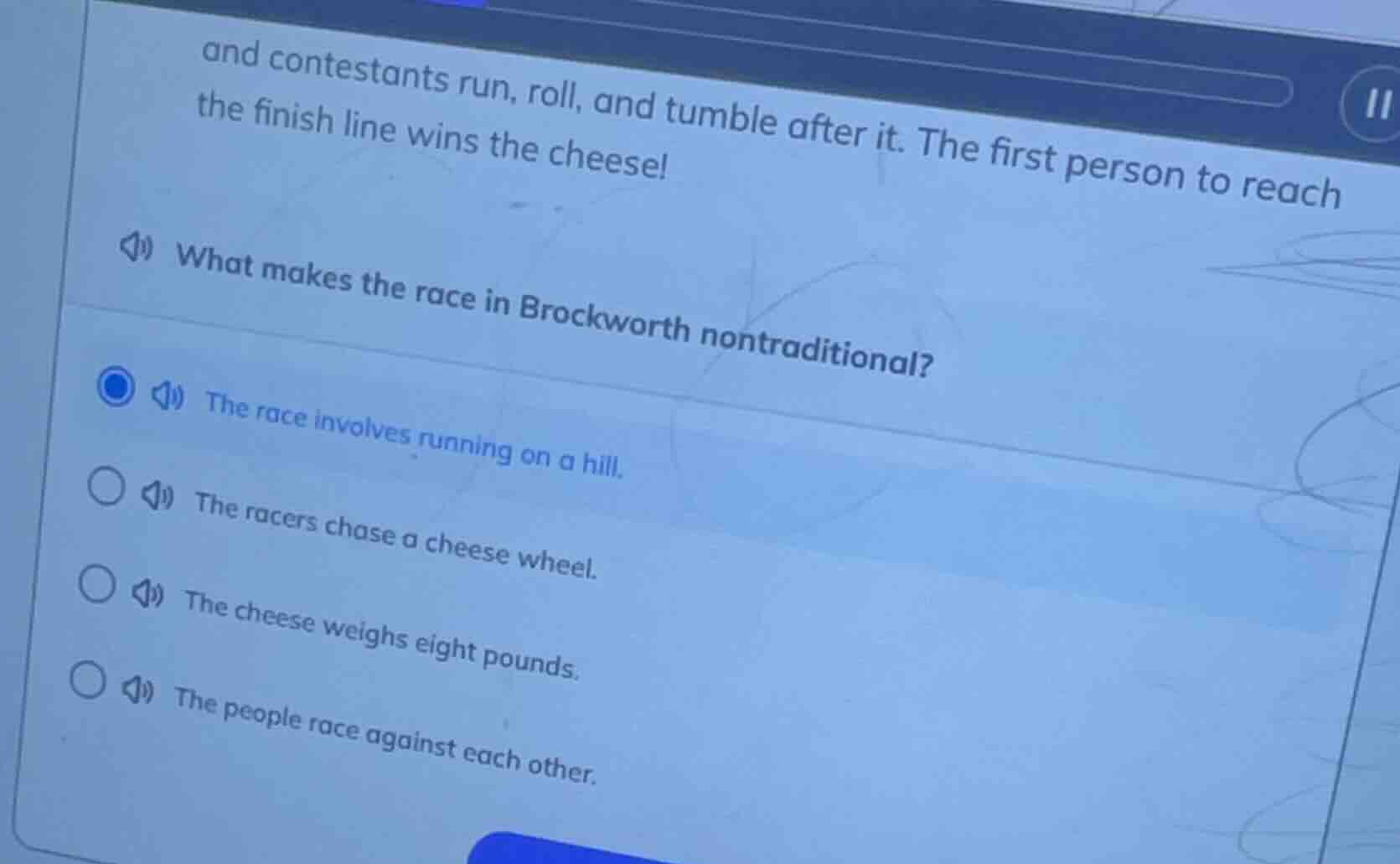 and contestants run, roll, and tumble after it. the first person to rea…