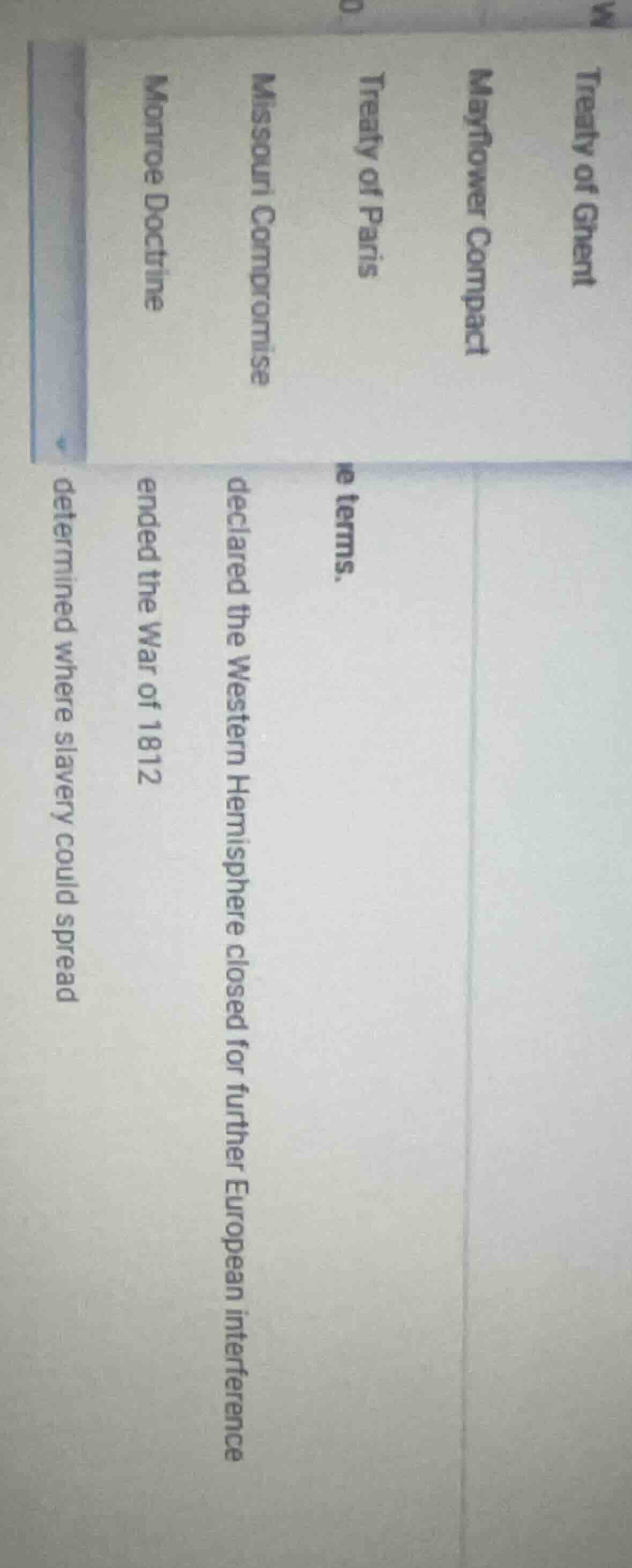 treaty of ghent mayflower compact treaty of paris missouri compromise m…