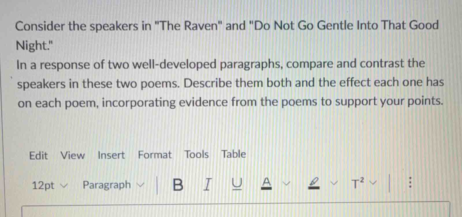 consider the speakers in \the raven\ and \do not go gentle into that go…