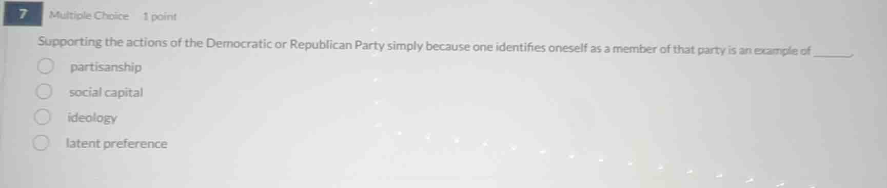 7 multiple choice 1 point supporting the actions of the democratic or r…