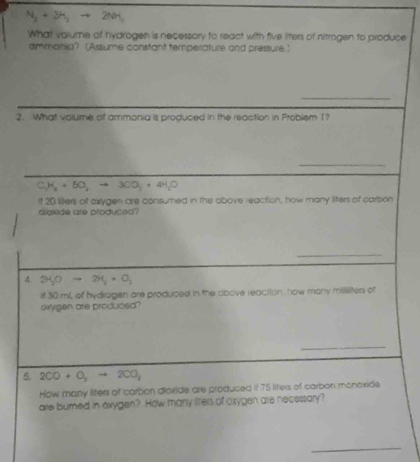 $n_2 + 3h_2 ightarrow 2nh_3$ what volume of hydrogen is necessary to re…