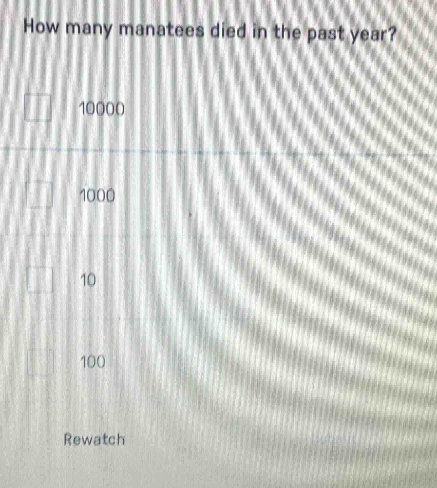 how many manatees died in the past year?10000100010100rewatch