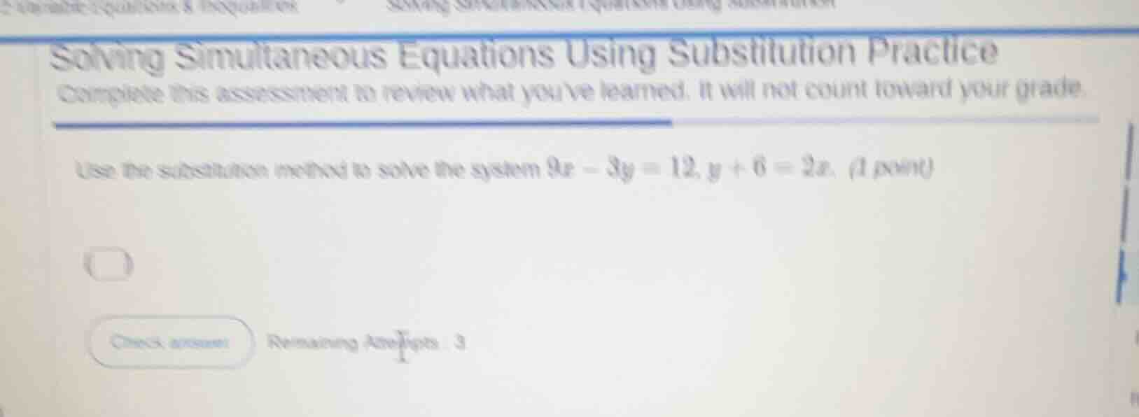 solving simultaneous equations using substitution practice complete thi…