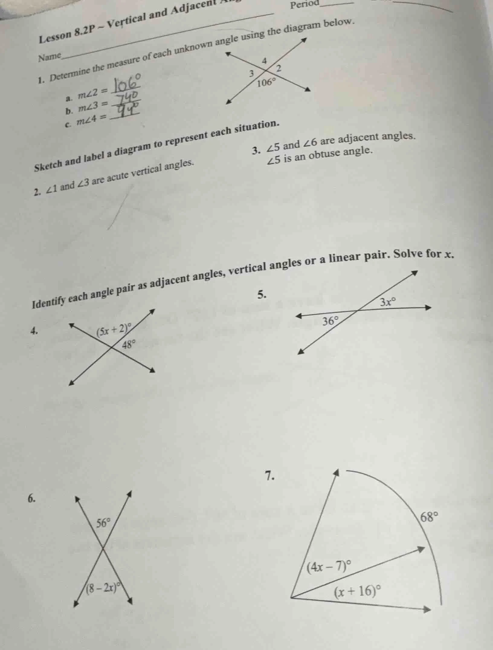 lesson 8.2p ~ vertical and adjacent angname_________________________ pe…
