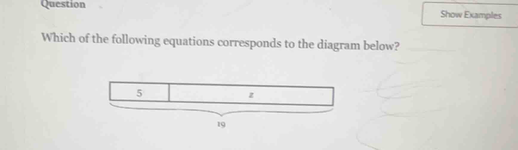 question show examples which of the following equations corresponds to …