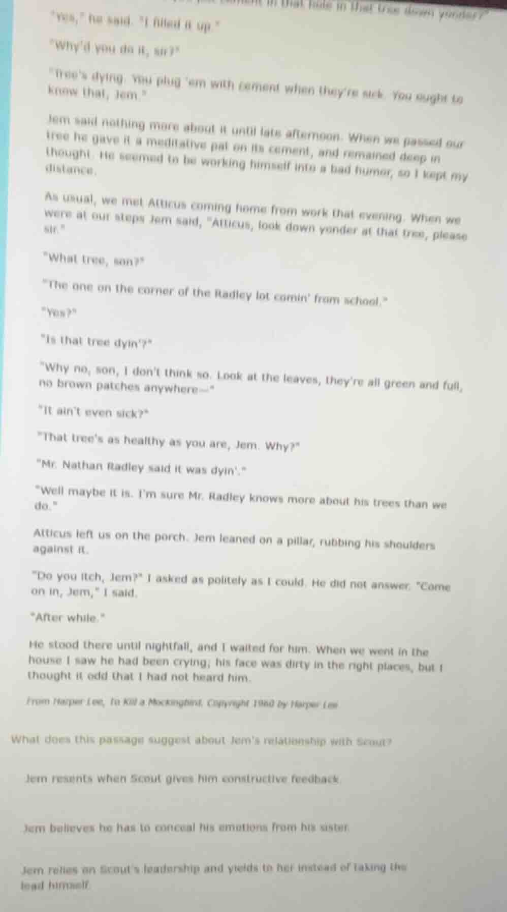 \yes,\ he said. \i filled it up.\\whyd you do it, sir?\\trees dyin. you…