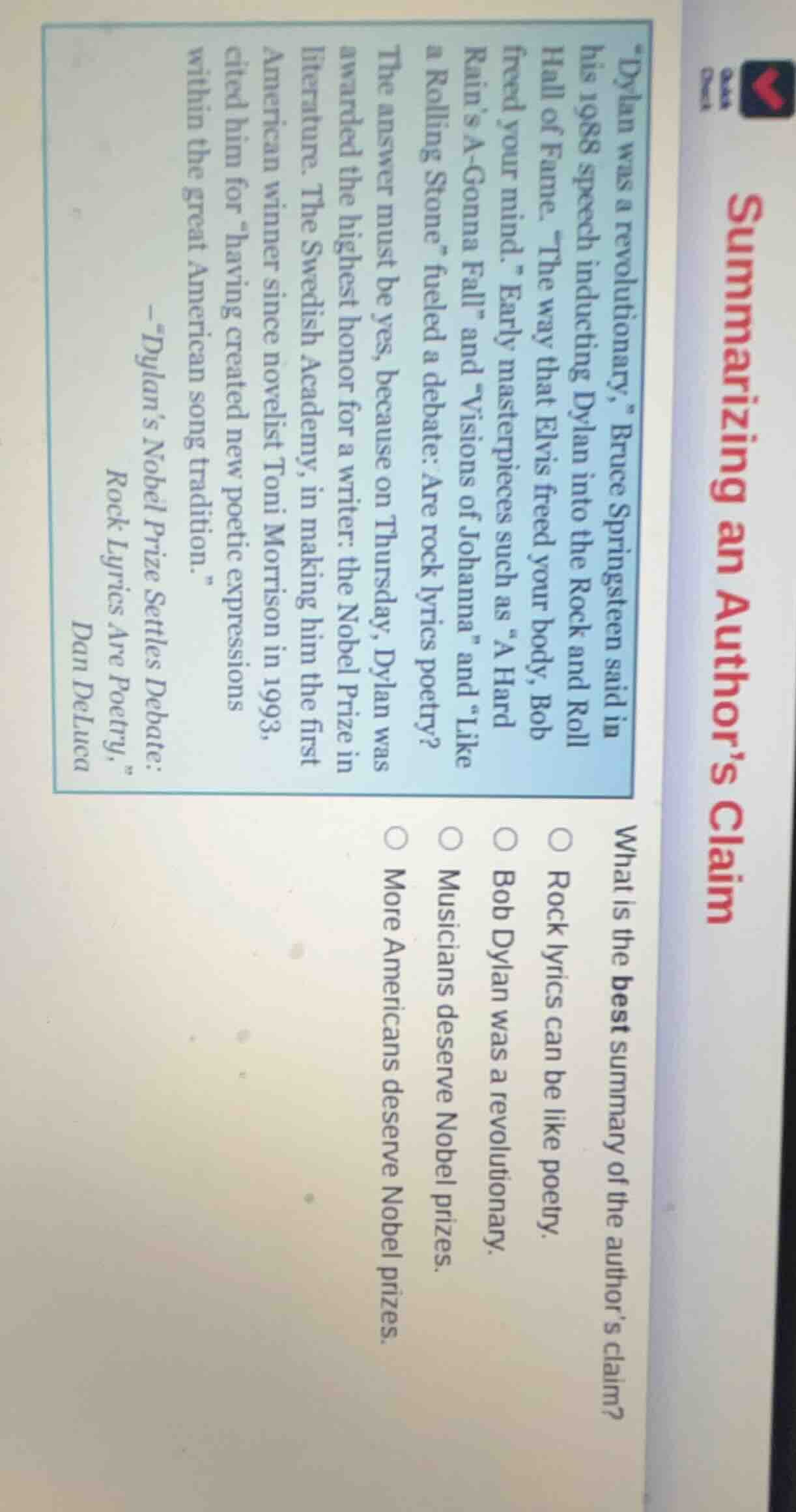 summarizing an authors claimwhat is the best summary of the authors cla…